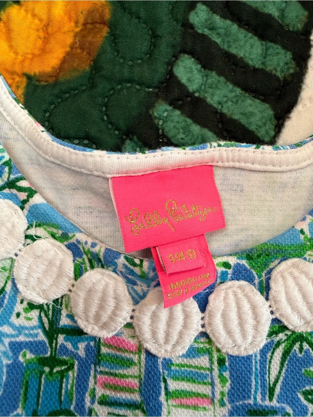 Lilly Pulitzer Preppy Tropical Shift Dress with White Embroidery Vacation Cruise - Picture 4 of 7